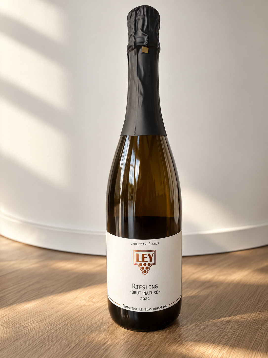 LEY Riesling Sekt brut nature, Flaschenansicht